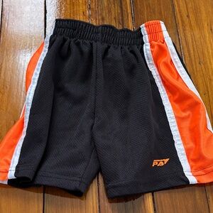 Black and Orange Kids Athletic Shorts